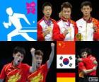 Подиум Настольный теннис Мужская команда, Китай, Южная Корея и Германия, Лондон 2012